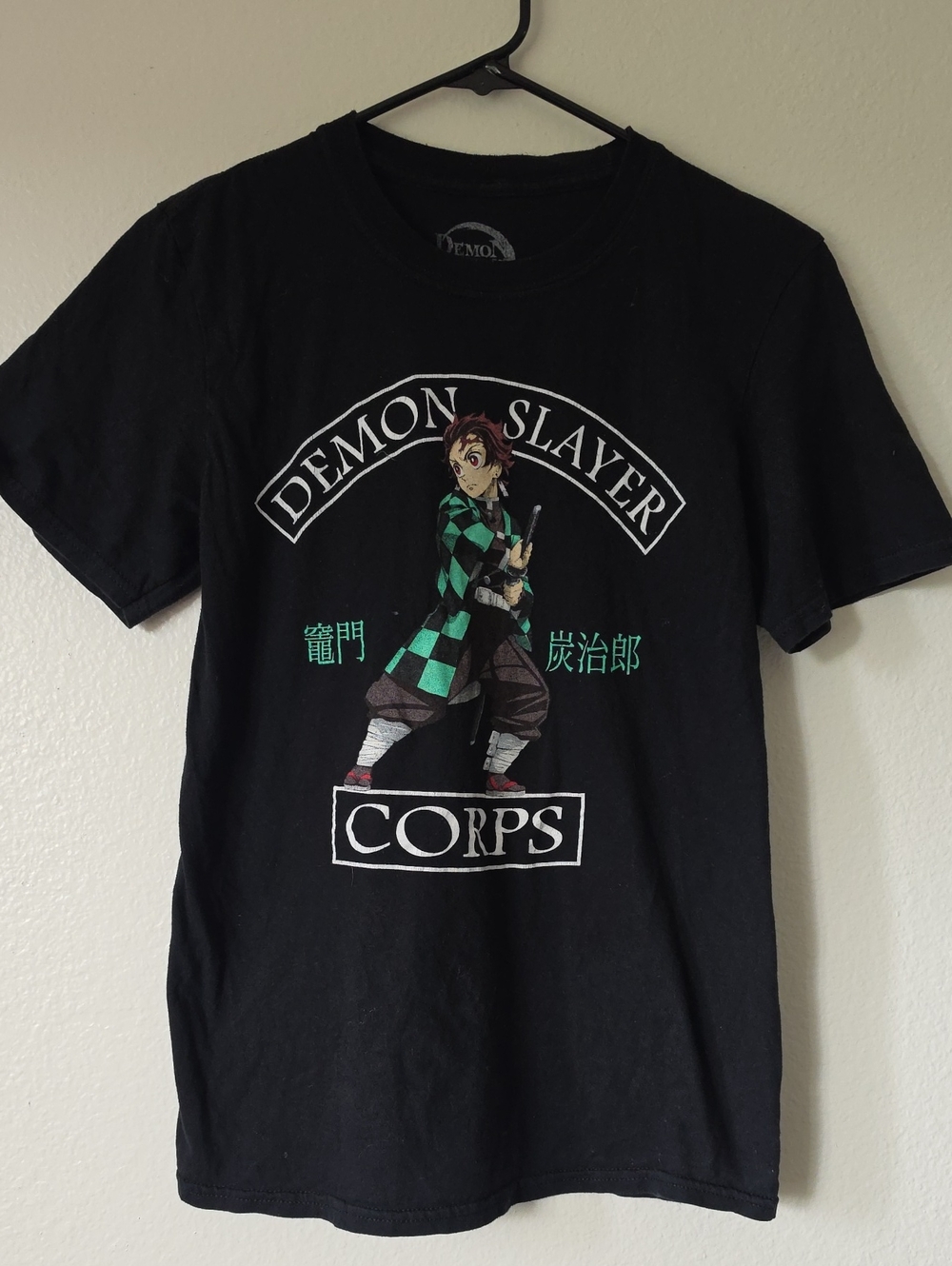 Black Demon Slayer Corps Graphic Tee - Anime Character Shirt